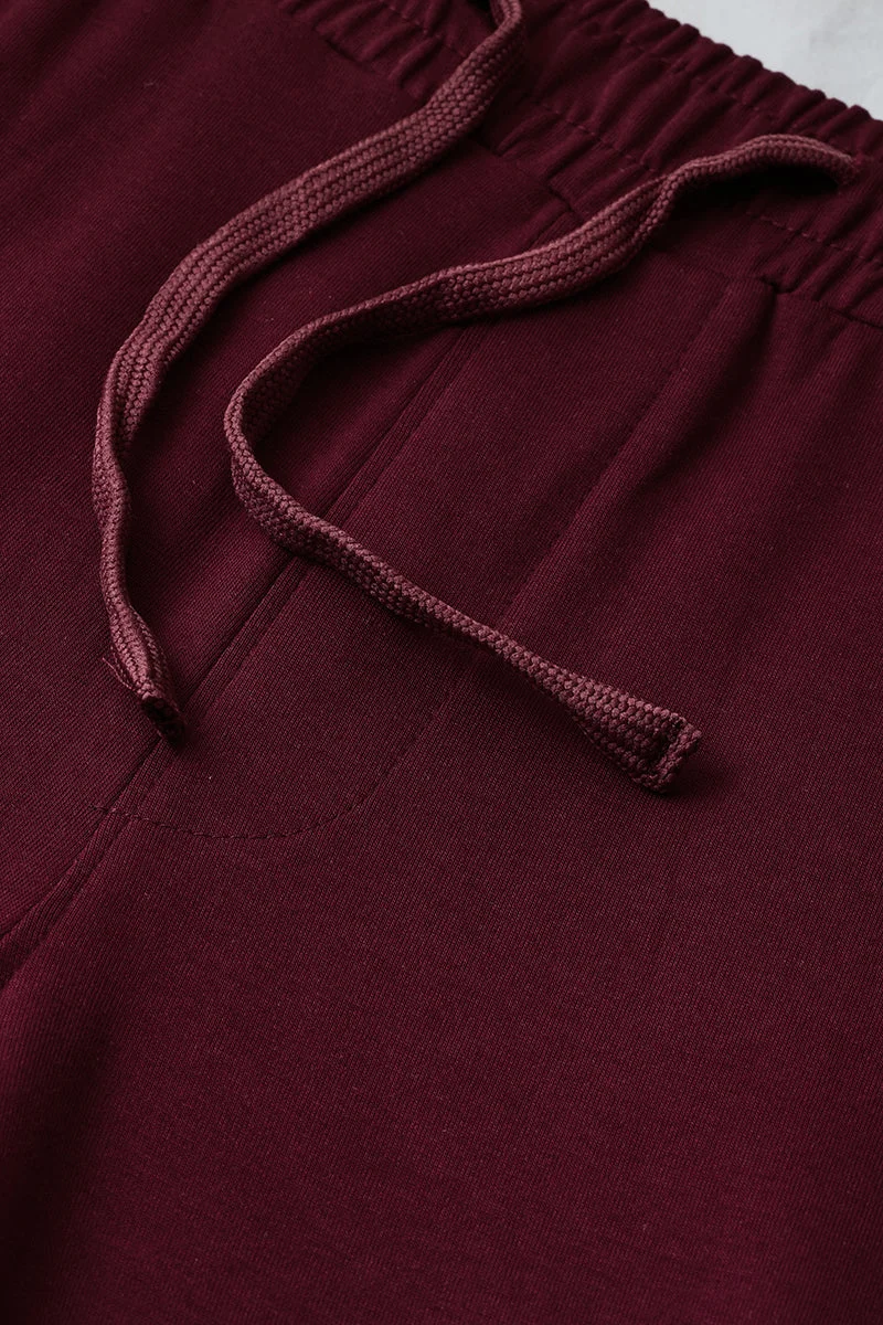 SNITCH Maroon Core Lab Knit Wide Leg Pants for Men | Best Price UAE